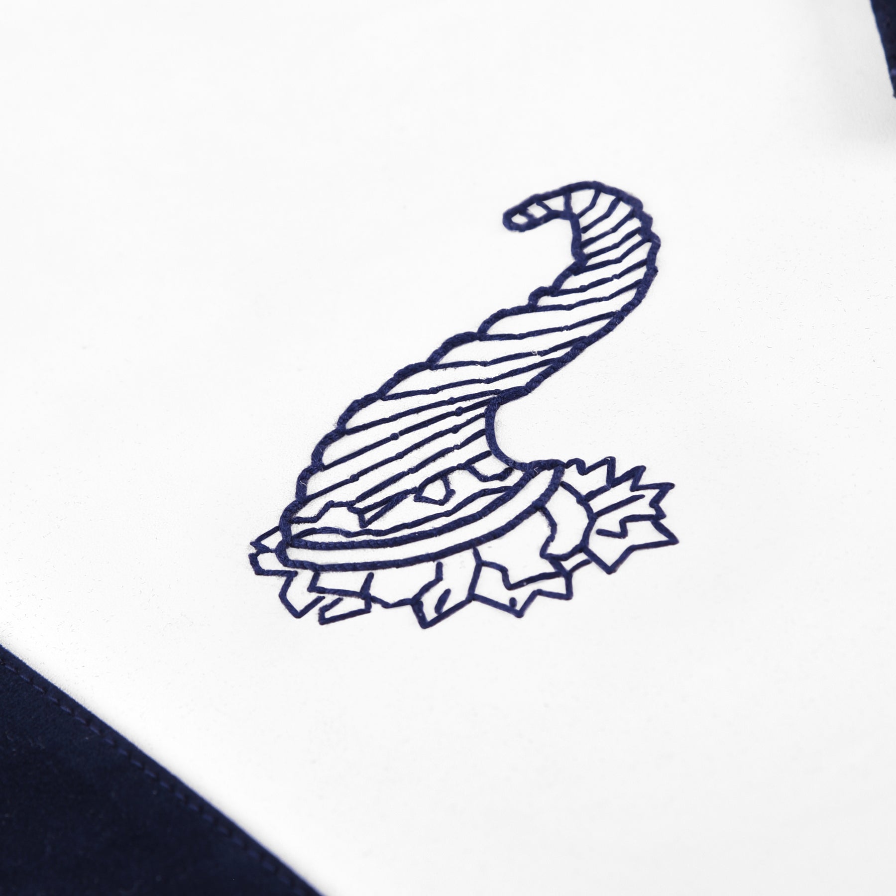 Junior Steward Blue Lodge Officer Apron - Kenton Lodge Navy Velvet With Silver Embroidery Thread - Bricks Masons