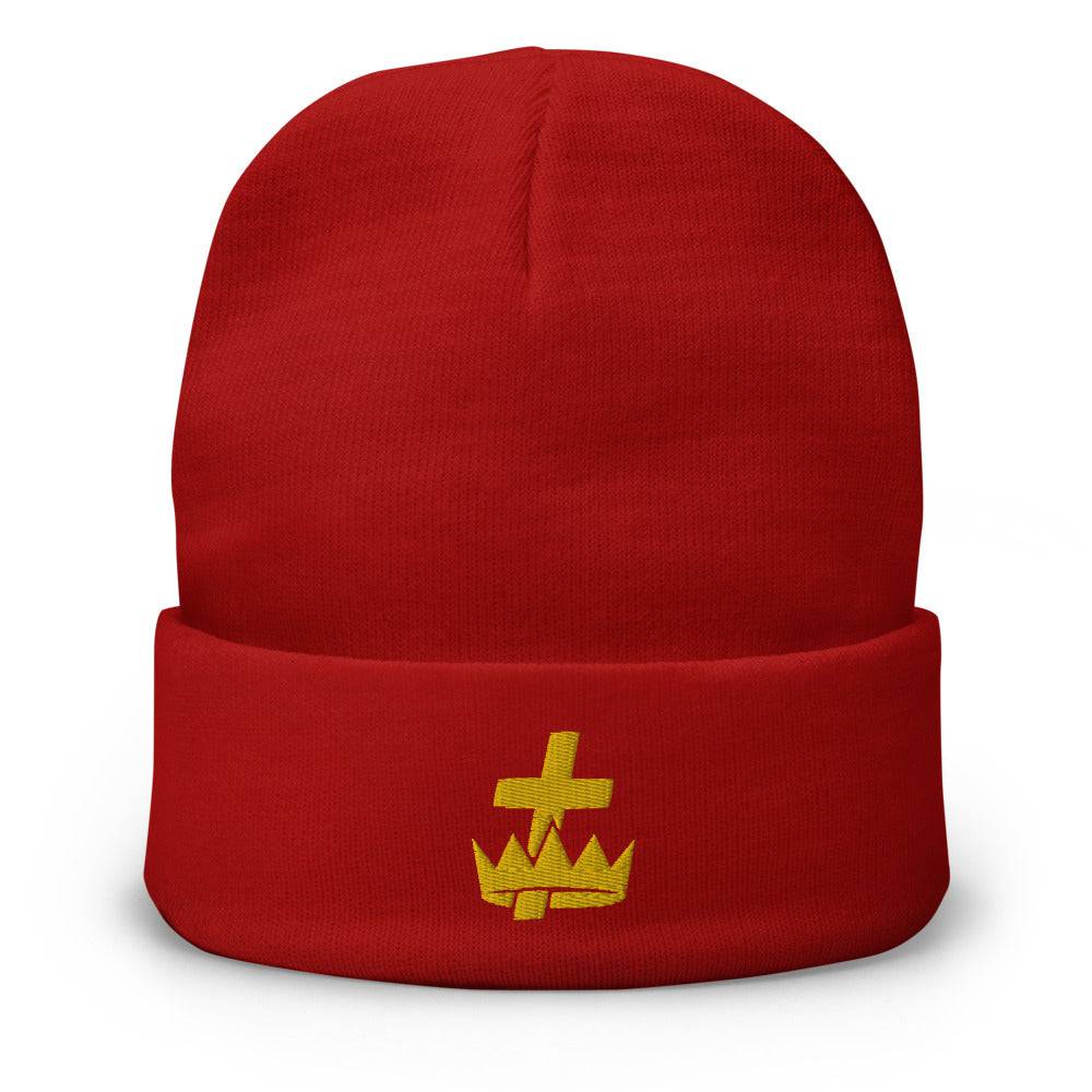 Knighs Templar Beanie - Golden Embroidery - Bricks Masons