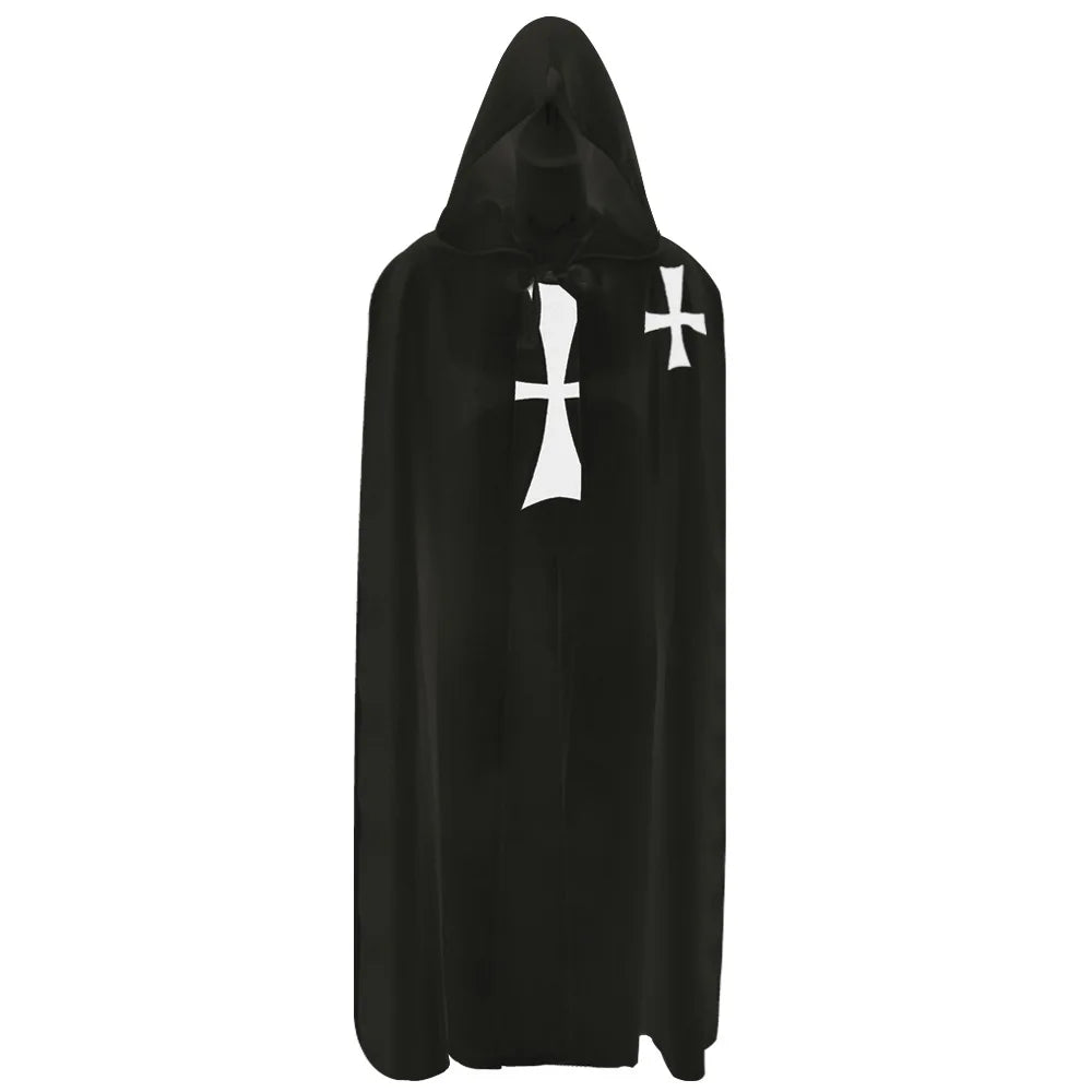 Knights Templar Cloak - White & Black Polyester - Bricks Masons