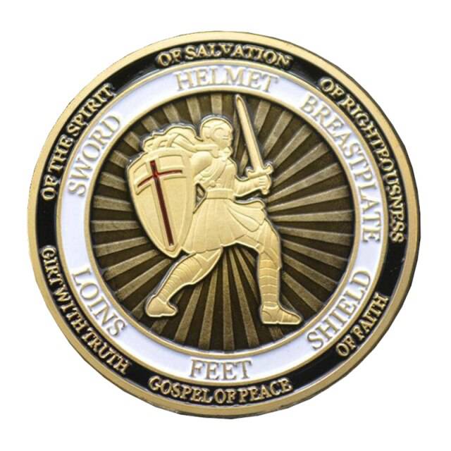 Knights Templar Coin - Put on The Full Armor of God Ephesians - Bricks Masons