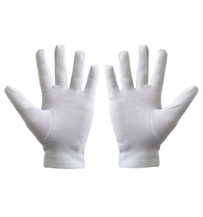 Knights Templar Commandery Gloves - White Cotton Machine Embroidered Logo - Bricks Masons