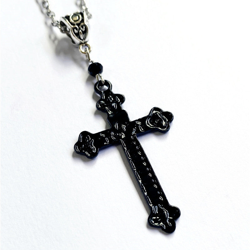 Knights Templar Commandery Necklace - Black Cross Pendant - Bricks Masons