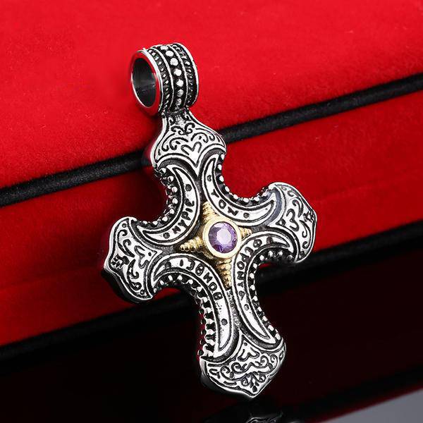 Knights Templar Necklace - Silver Konstantine Cross - Bricks Masons