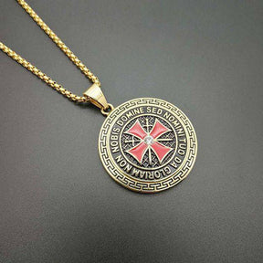 Knights Templar Necklace - Stainless Steel Gold/Silver - Bricks Masons