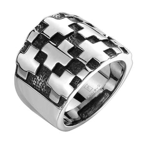 Knights Templar Ring - Medieval Cross Pattern - Bricks Masons