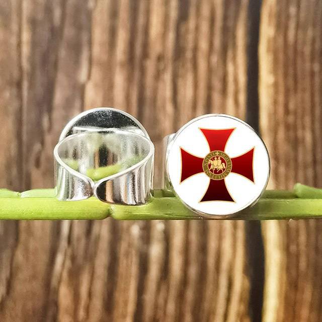 Knights Templar Ring - Vintage with Red Cross Crusader (Multiple variants) - Bricks Masons