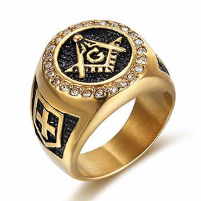 Knights Templar Ring - Zirconia - Bricks Masons