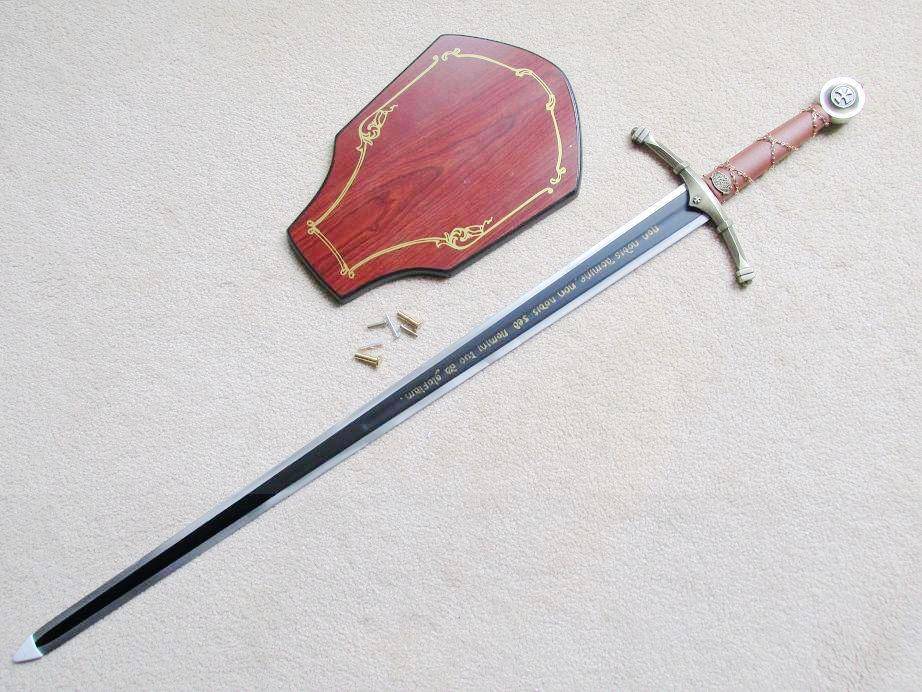 Knights Templar Sword - Knight Templar Encryption Chain Handle W/ Wall Mount 44" - Bricks Masons