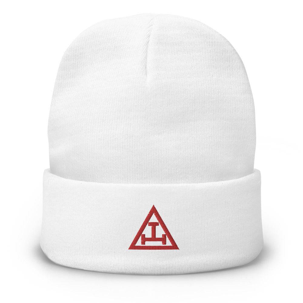 Royal Arch Chapter Beanie - Red Tripe Tau Embroidery