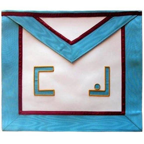 Master Mason Memphis Misraim French Regulation Apron - Thin Maroon Lining