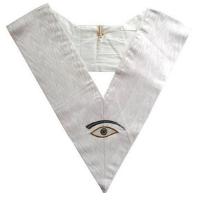 28th Degree Memphis Misraim French Regulation Collar - White Moire