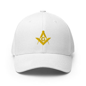 Master Mason Blue Lodge Baseball Cap - Square and Compass G Golden Embroidery - Bricks Masons