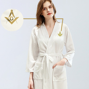 Master Mason Blue Lodge Bathrobe - Various Colors - Bricks Masons