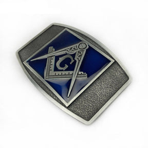 Master Mason Blue Lodge Belt - Square & Compass G - Bricks Masons