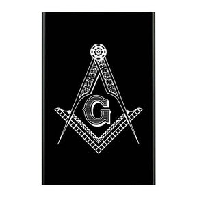 Master Mason Blue Lodge Cigarette Case - Square and Compass G Automatic Sliding Metal - Bricks Masons