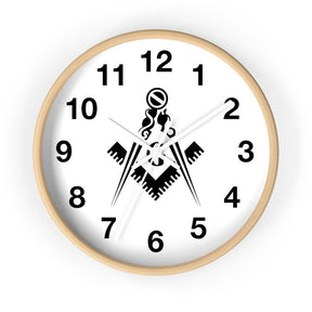 Master Mason Blue Lodge Clock - Square & Compass G - Bricks Masons