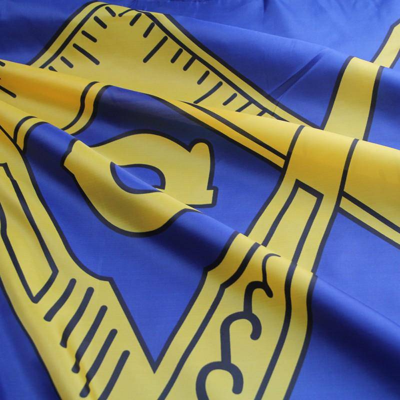 Master Mason Blue Lodge Flag - Gold & blue - Bricks Masons