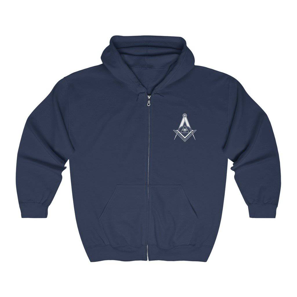 Master Mason Blue Lodge Hoodie - Square & Compass All Seeing Eye - Bricks Masons