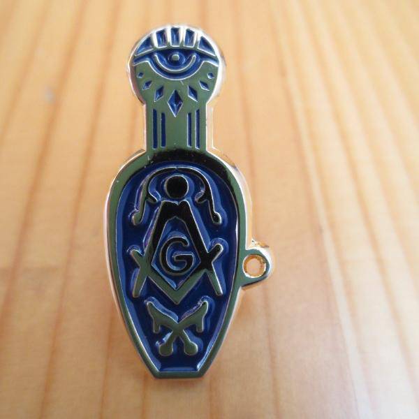 Master Mason Blue Lodge Lapel Pin - Blue - Bricks Masons
