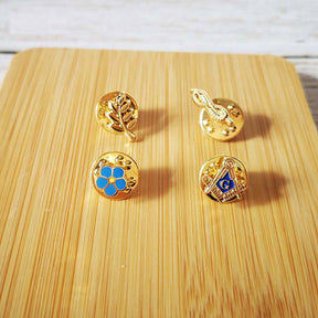 Master Mason Blue Lodge Lapel Pin - Various Appendants Gold plating - Bricks Masons