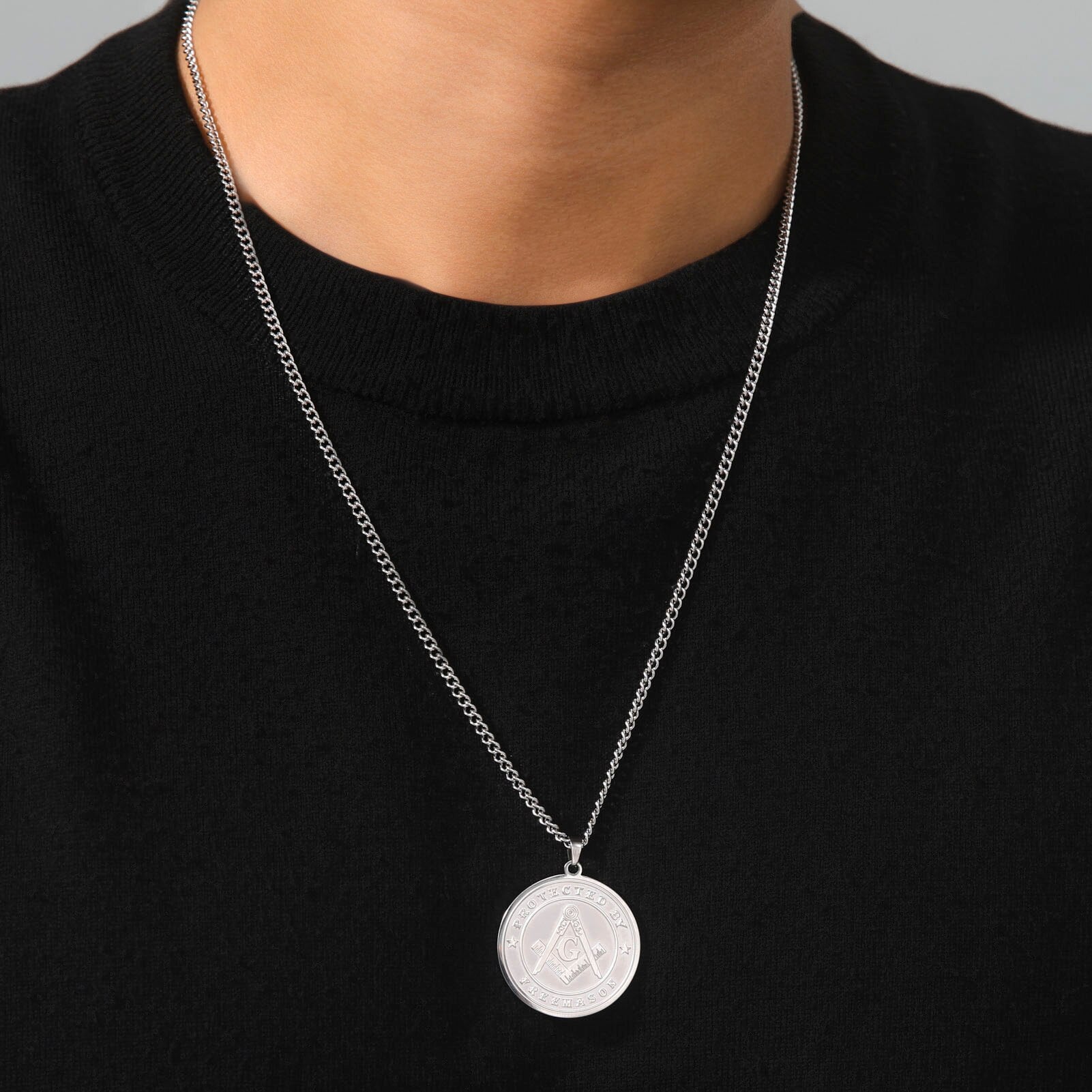 Master Mason Blue Lodge Necklace - Stainless Steel - Bricks Masons