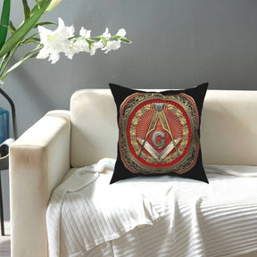 Master Mason Blue Lodge Pillowcase - Compass & Square G Vintage - Bricks Masons