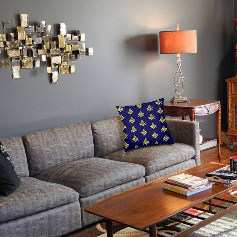 Master Mason Blue Lodge Pillowcase - Square And Compass G Velvet Fabric - Bricks Masons