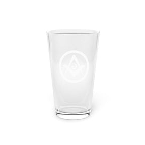 Master Mason Blue Lodge Pint Glass - 16oz Square & Compass G - Bricks Masons