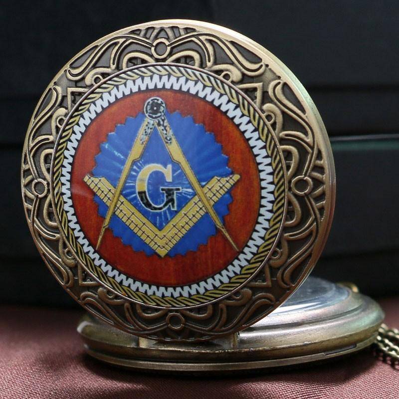 Master Mason Blue Lodge Pocket Watch - Bronze - Bricks Masons