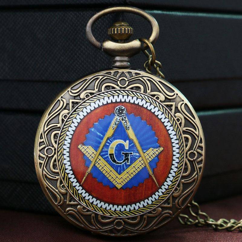 Master Mason Blue Lodge Pocket Watch - Bronze - Bricks Masons
