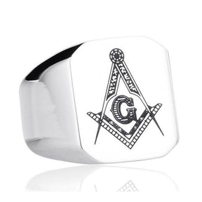Master Mason Blue Lodge Ring - Casted Square & Compass [Multiple Colors] - Bricks Masons