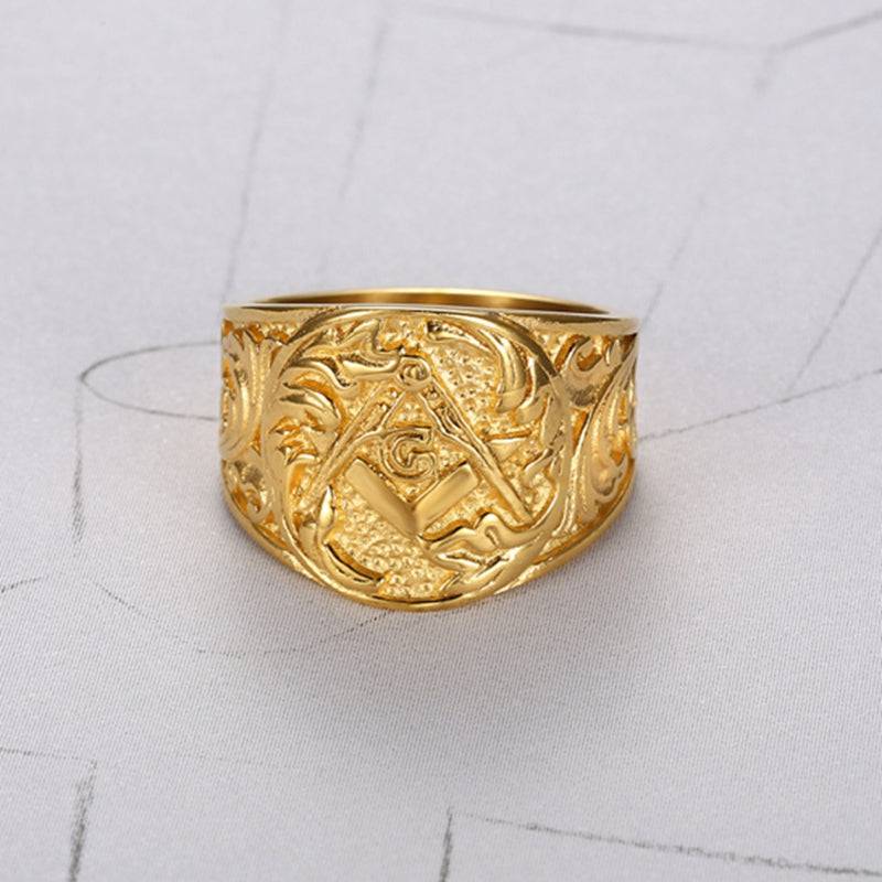 Master Mason Blue Lodge Ring - Gold, Black, Silver - Bricks Masons