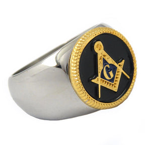 Master Mason Blue Lodge Ring - Square and Compass - Bricks Masons