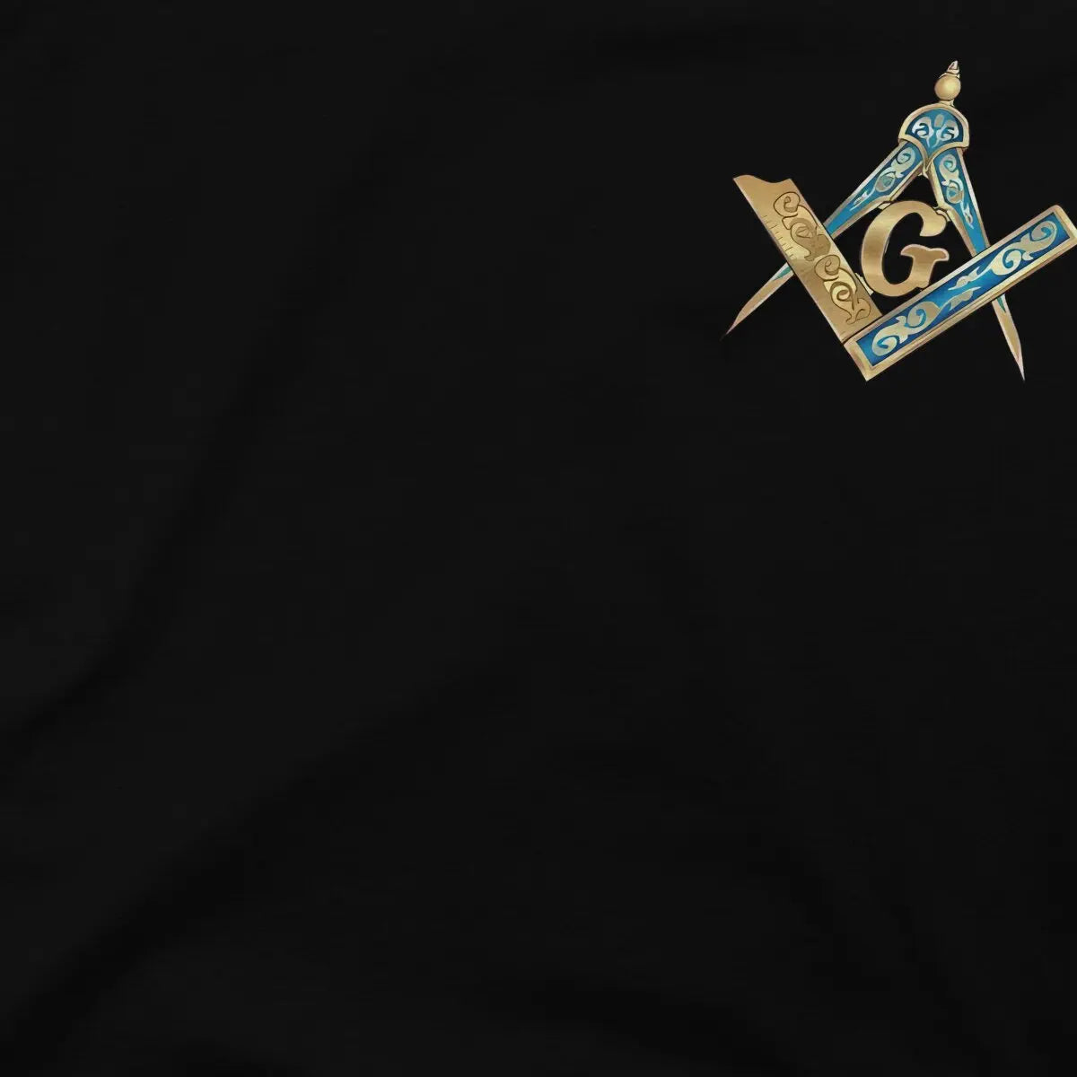 Master Mason Blue Lodge T-Shirt - Blue  Gold Square Compass Polyester - Bricks Masons