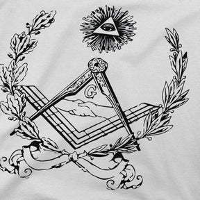 Master Mason Blue Lodge T-Shirt - White & Black Polyester - Bricks Masons