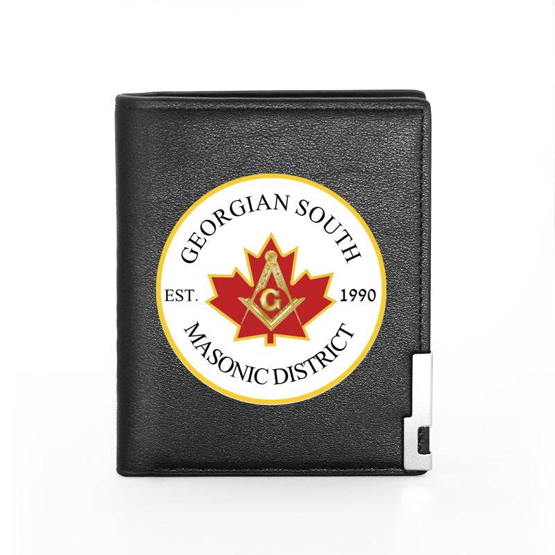 Master Mason Blue Lodge Wallet - Georgian South Masonic District Black & Brown - Bricks Masons