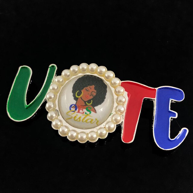 OES Brooch - VOTE Zinc Alloy - Bricks Masons