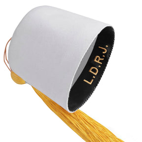 OES Fez Hat - Pure White With Yellow Tassel - Bricks Masons