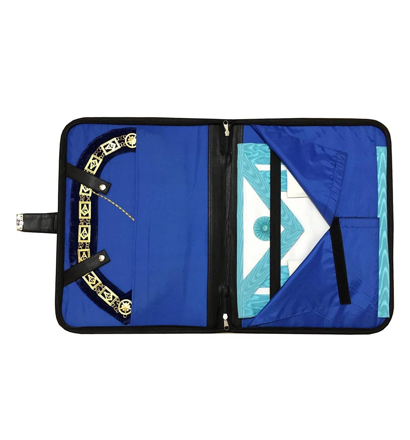 Past Master Blue Lodge Apron Case - Black Imitation Leather MM/WM, Provincial - Bricks Masons