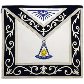 Past Master Blue Lodge Apron - Silk Threaded - Bricks Masons