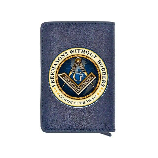 Master Mason Blue Lodge Wallet - Square and Compass G and Credit Card Holder (3 colors)