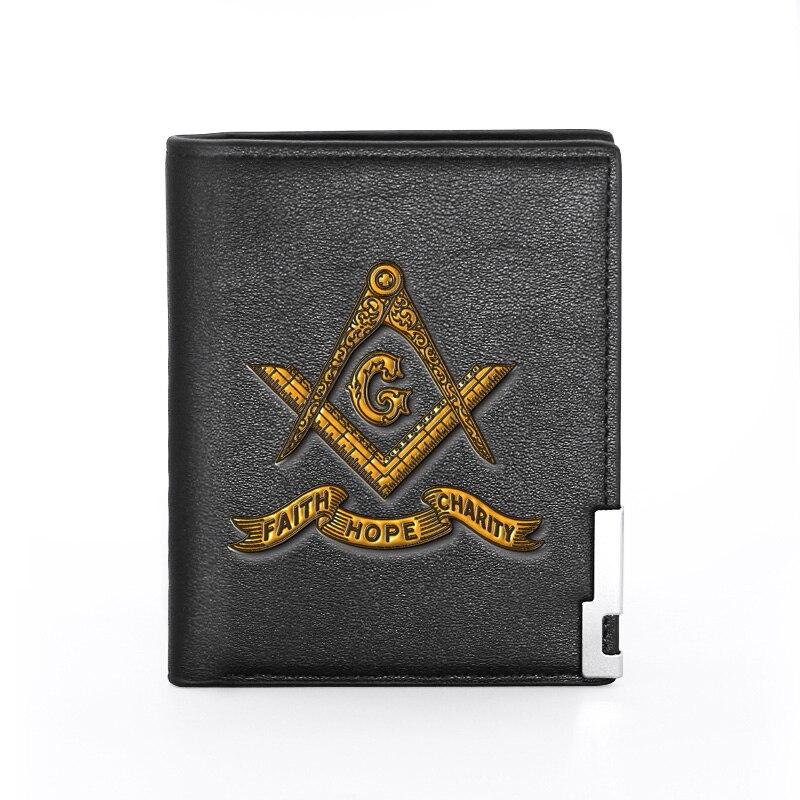 Master Mason Blue Lodge Wallet - With Credit Card Holder (Brown/Black)