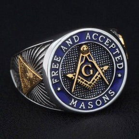 Master Mason Blue Lodge Ring - Free and Accepted Masons 925 Sterling Silver