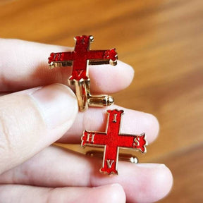 Red Cross of Constantine Cufflink - Metal