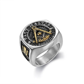 Past Master Blue Lodge Ring - Titanium Steel