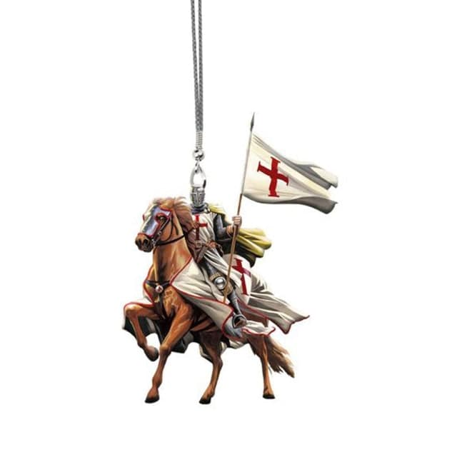 Knights Templar Commandery Car Pendant - Riding Horse