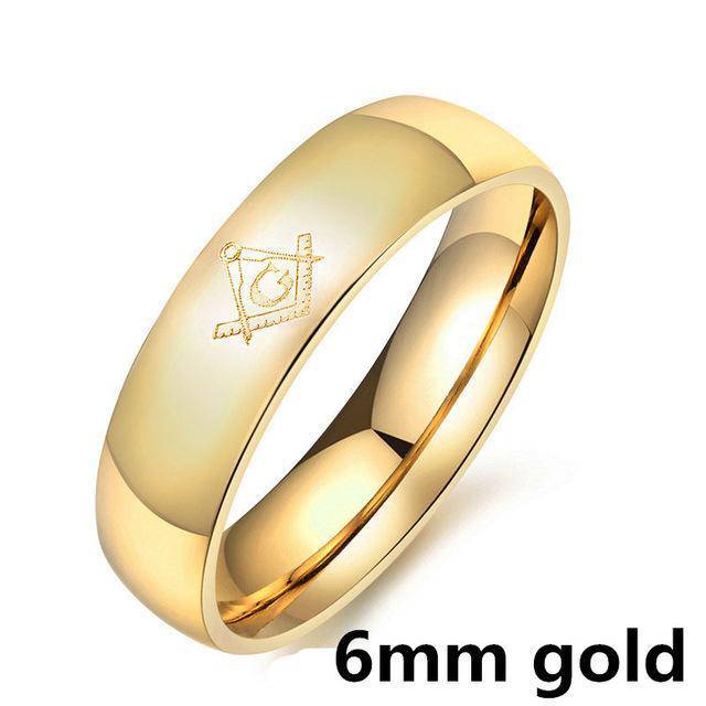 Master Mason Blue Lodge Ring - Le Baiser Square & Compass Smooth Round