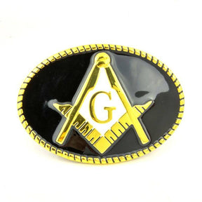 Master Mason Blue Lodge Belt - Golden Square & Compass G