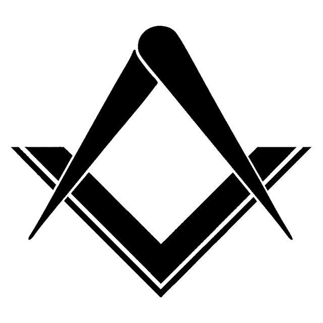 Master Mason Blue Lodge Sticker Decal - Square Compass Car Black/Silver