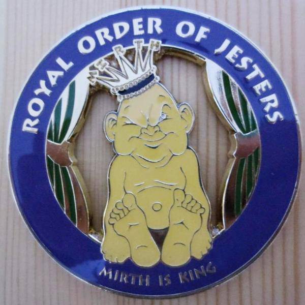 Royal Order of Jesters Car Emblem - MIRTH IS KING Medallion